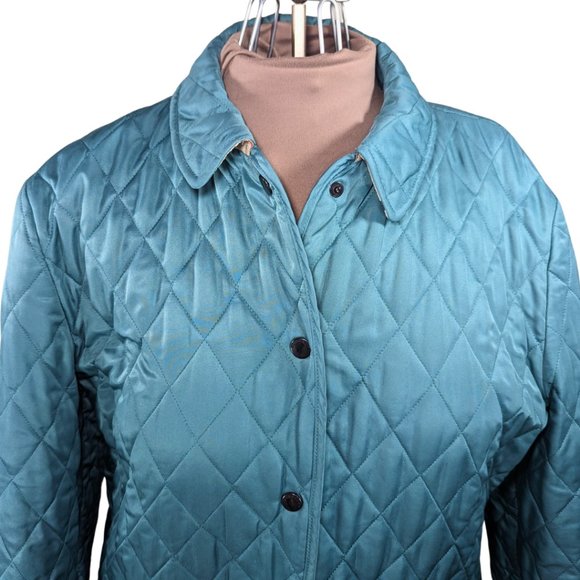 Burberry Women's XL 'Constance' Green Quilted Button Front Jacket - Picture 5 of 15